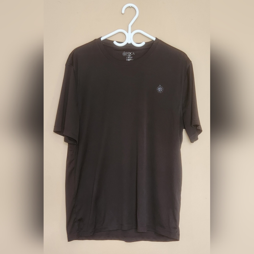Mens Boca Classics Swim T-Shirt Short Sleeve Size Large Black Polyester